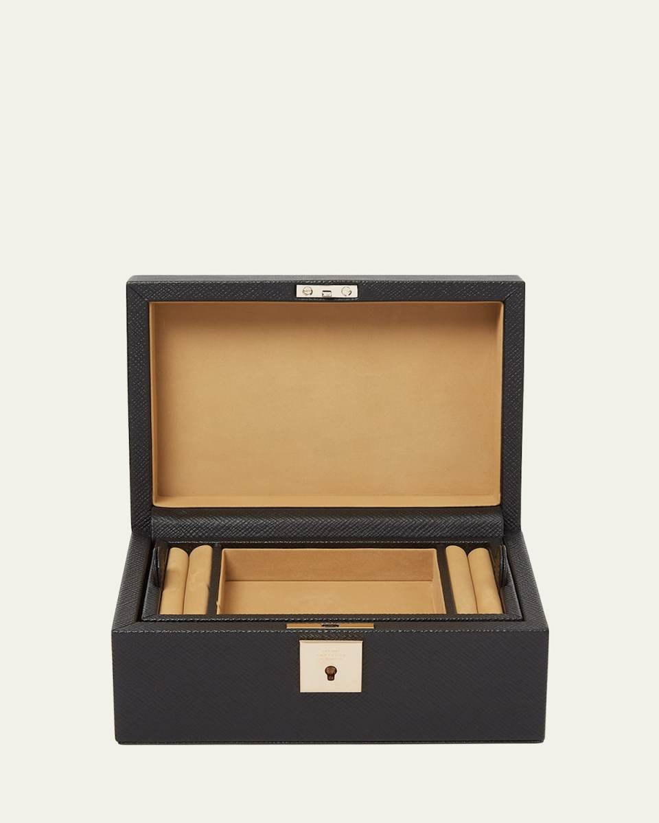 Panama Classic Leather Jewelry Box with Travel Tray